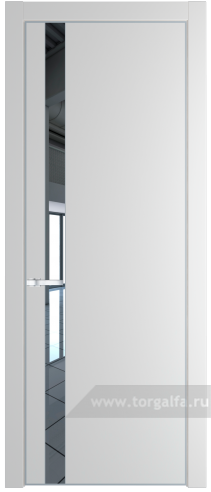 Дверь со стеклом ProfilDoors 18PA Зеркало с профилем Серебро (Крем Вайт (RAL 120-02))