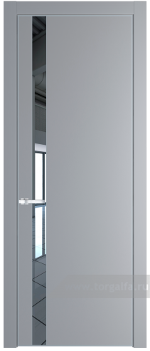 Дверь со стеклом ProfilDoors 18PA Зеркало с профилем Серебро (Смоки (RAL 870-02))
