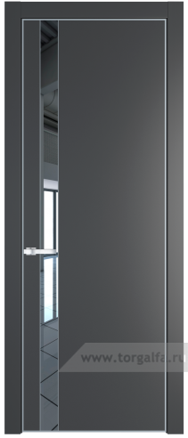 Дверь со стеклом ProfilDoors 18PA Зеркало с профилем Серебро (Графит (Pantone 425С))