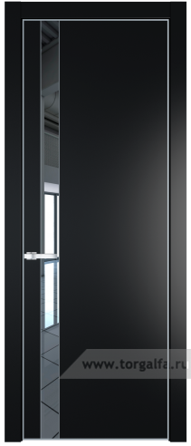 Дверь со стеклом ProfilDoors 18PA Зеркало с профилем Серебро (Блэк)