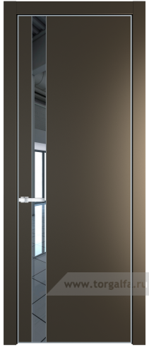 Дверь со стеклом ProfilDoors 18PA Зеркало с профилем Серебро (Перламутр бронза)