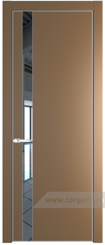 Дверь со стеклом ProfilDoors 18PA Зеркало с профилем Серебро (Перламутр золото)