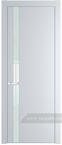 Дверь со стеклом ProfilDoors 18PA Lacobel Белый лак с профилем Серебро (Вайт (RAL 110 96 02))