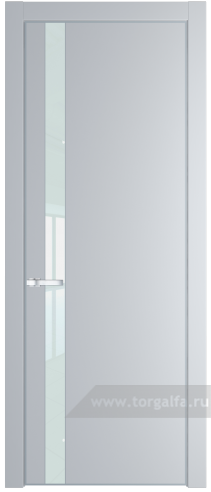Дверь со стеклом ProfilDoors 18PA Lacobel Белый лак с профилем Серебро (Лайт Грей (RAL 870-01))