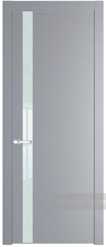 Дверь со стеклом ProfilDoors 18PA Lacobel Белый лак с профилем Серебро (Смоки (RAL 870-02))