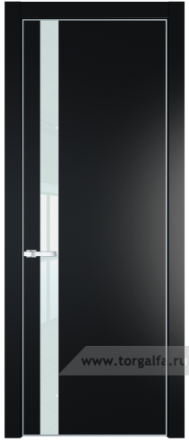 Дверь со стеклом ProfilDoors 18PA Lacobel Белый лак с профилем Серебро (Блэк)