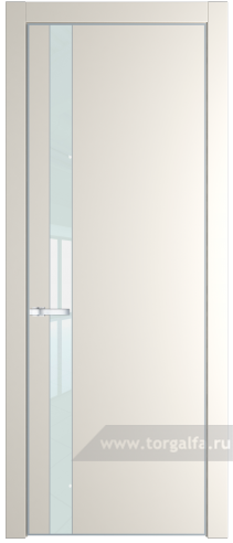 Дверь со стеклом ProfilDoors 18PA Lacobel Белый лак с профилем Серебро (Перламутр белый)
