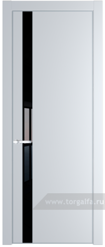 Дверь со стеклом ProfilDoors 18PA Lacobel Черный лак с профилем Серебро (Вайт (RAL 110 96 02))