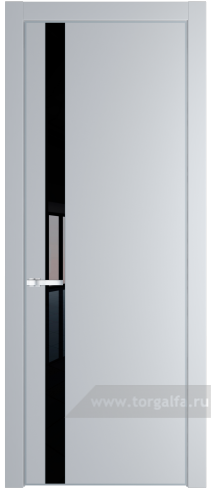 Дверь со стеклом ProfilDoors 18PA Lacobel Черный лак с профилем Серебро (Лайт Грей (RAL 870-01))