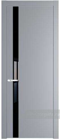 Дверь со стеклом ProfilDoors 18PA Lacobel Черный лак с профилем Серебро (Смоки (RAL 870-02))