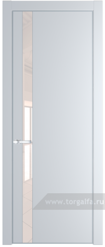 Дверь со стеклом ProfilDoors 18PA Lacobel Перламутровый лак с профилем Серебро (Вайт (RAL 110 96 02))