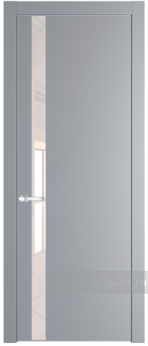 Дверь со стеклом ProfilDoors 18PA Lacobel Перламутровый лак с профилем Серебро (Смоки (RAL 870-02))