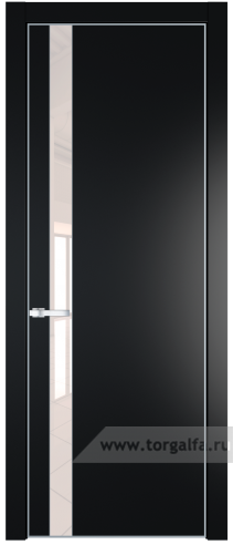 Дверь со стеклом ProfilDoors 18PA Lacobel Перламутровый лак с профилем Серебро (Блэк)