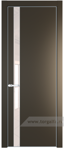 Дверь со стеклом ProfilDoors 18PA Lacobel Перламутровый лак с профилем Серебро (Перламутр бронза)