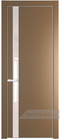Дверь со стеклом ProfilDoors 18PA Lacobel Перламутровый лак с профилем Серебро (Перламутр золото)