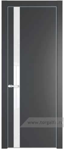 Дверь со стеклом ProfilDoors 18PA Лак классик с профилем Серебро (Графит (Pantone 425С))