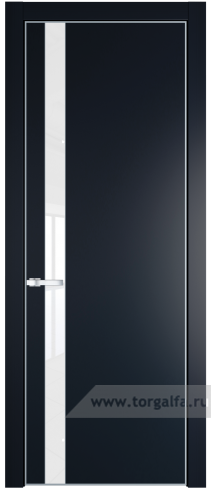 Дверь со стеклом ProfilDoors 18PA Лак классик с профилем Серебро (Нэви Блу (RAL 7016))
