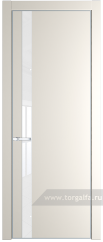 Дверь со стеклом ProfilDoors 18PA Лак классик с профилем Серебро (Перламутр белый)