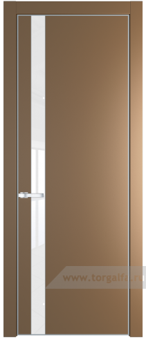Дверь со стеклом ProfilDoors 18PA Лак классик с профилем Серебро (Перламутр золото)