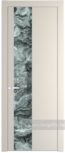 Дверь со стеклом ProfilDoors 19PA Атриум серебро с профилем Серебро (Кремовая Магнолия (RAL 120-04))