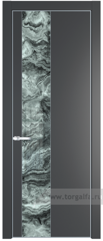 Дверь со стеклом ProfilDoors 19PA Атриум серебро с профилем Серебро (Графит (Pantone 425С))