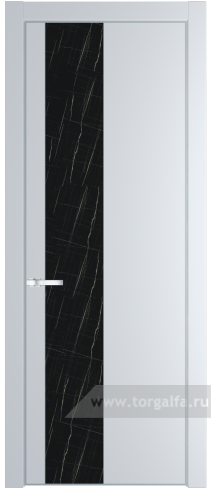 Дверь со стеклом ProfilDoors 19PA Неро мрамор с профилем Серебро (Вайт (RAL 110 96 02))