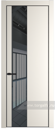 Дверь со стеклом ProfilDoors 19PA Зеркало Grey с профилем Серебро (Перламутр белый)