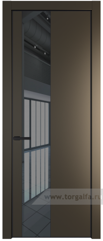 Дверь со стеклом ProfilDoors 19PA Зеркало Grey с профилем Серебро (Перламутр бронза)