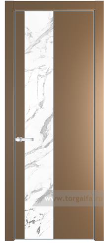 Дверь со стеклом ProfilDoors 19PA Нефи белый узор серебро с профилем Серебро (Перламутр золото)