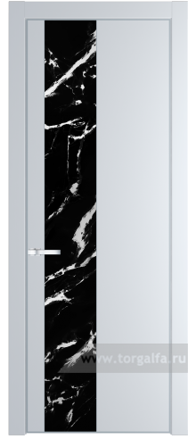 Дверь со стеклом ProfilDoors 19PA Нефи черный узор серебро с профилем Серебро (Вайт (RAL 110 96 02))