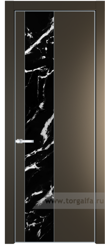 Дверь со стеклом ProfilDoors 19PA Нефи черный узор серебро с профилем Серебро (Перламутр бронза)