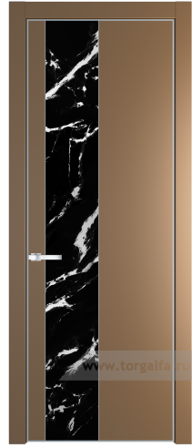 Дверь со стеклом ProfilDoors 19PA Нефи черный узор серебро с профилем Серебро (Перламутр золото)