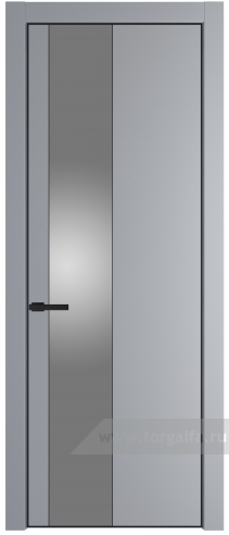 Дверь со стеклом ProfilDoors 19PA Lacobel Серебряный лак с профилем Серебро (Смоки (RAL 870-02))