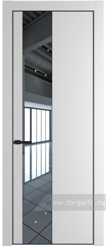 Дверь со стеклом ProfilDoors 19PA Зеркало с профилем Серебро (Крем Вайт (RAL 120-02))