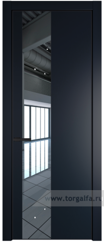 Дверь со стеклом ProfilDoors 19PA Зеркало с профилем Серебро (Нэви Блу (RAL 7016))