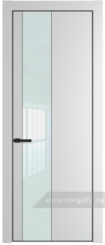 Дверь со стеклом ProfilDoors 19PA Lacobel Белый лак с профилем Серебро (Крем Вайт (RAL 120-02))