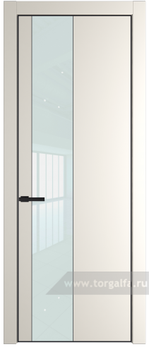 Дверь со стеклом ProfilDoors 19PA Lacobel Белый лак с профилем Серебро (Перламутр белый)