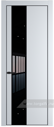 Дверь со стеклом ProfilDoors 19PA Lacobel Черный лак с профилем Серебро (Вайт (RAL 110 96 02))