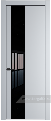 Дверь со стеклом ProfilDoors 19PA Lacobel Черный лак с профилем Серебро (Лайт Грей (RAL 870-01))