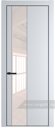 Дверь со стеклом ProfilDoors 19PA Lacobel Перламутровый лак с профилем Серебро (Вайт (RAL 110 96 02))