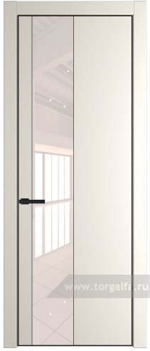 Дверь со стеклом ProfilDoors 19PA Lacobel Перламутровый лак с профилем Серебро (Перламутр белый)