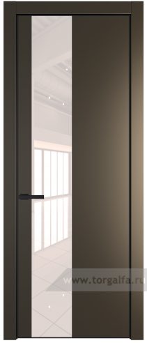 Дверь со стеклом ProfilDoors 19PA Lacobel Перламутровый лак с профилем Серебро (Перламутр бронза)