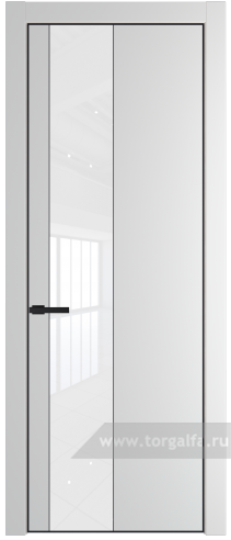 Дверь со стеклом ProfilDoors 19PA Лак классик с профилем Серебро (Крем Вайт (RAL 120-02))