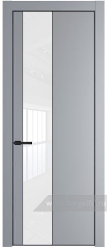 Дверь со стеклом ProfilDoors 19PA Лак классик с профилем Серебро (Смоки (RAL 870-02))
