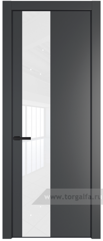 Дверь со стеклом ProfilDoors 19PA Лак классик с профилем Серебро (Графит (Pantone 425С))