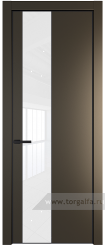 Дверь со стеклом ProfilDoors 19PA Лак классик с профилем Серебро (Перламутр бронза)