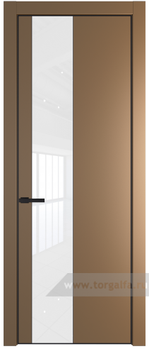 Дверь со стеклом ProfilDoors 19PA Лак классик с профилем Серебро (Перламутр золото)