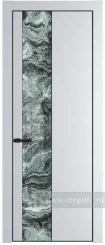 Дверь со стеклом ProfilDoors 19PA Атриум серебро с профилем Черный матовый RAL9005 (Вайт (RAL 110 96 02))