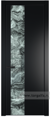 Дверь со стеклом ProfilDoors 19PA Атриум серебро с профилем Черный матовый RAL9005 (Блэк)