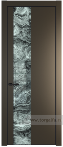 Дверь со стеклом ProfilDoors 19PA Атриум серебро с профилем Черный матовый RAL9005 (Перламутр бронза)